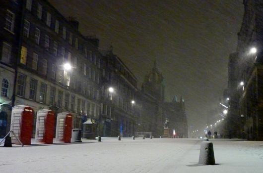 Snow-covered Royal Mile
